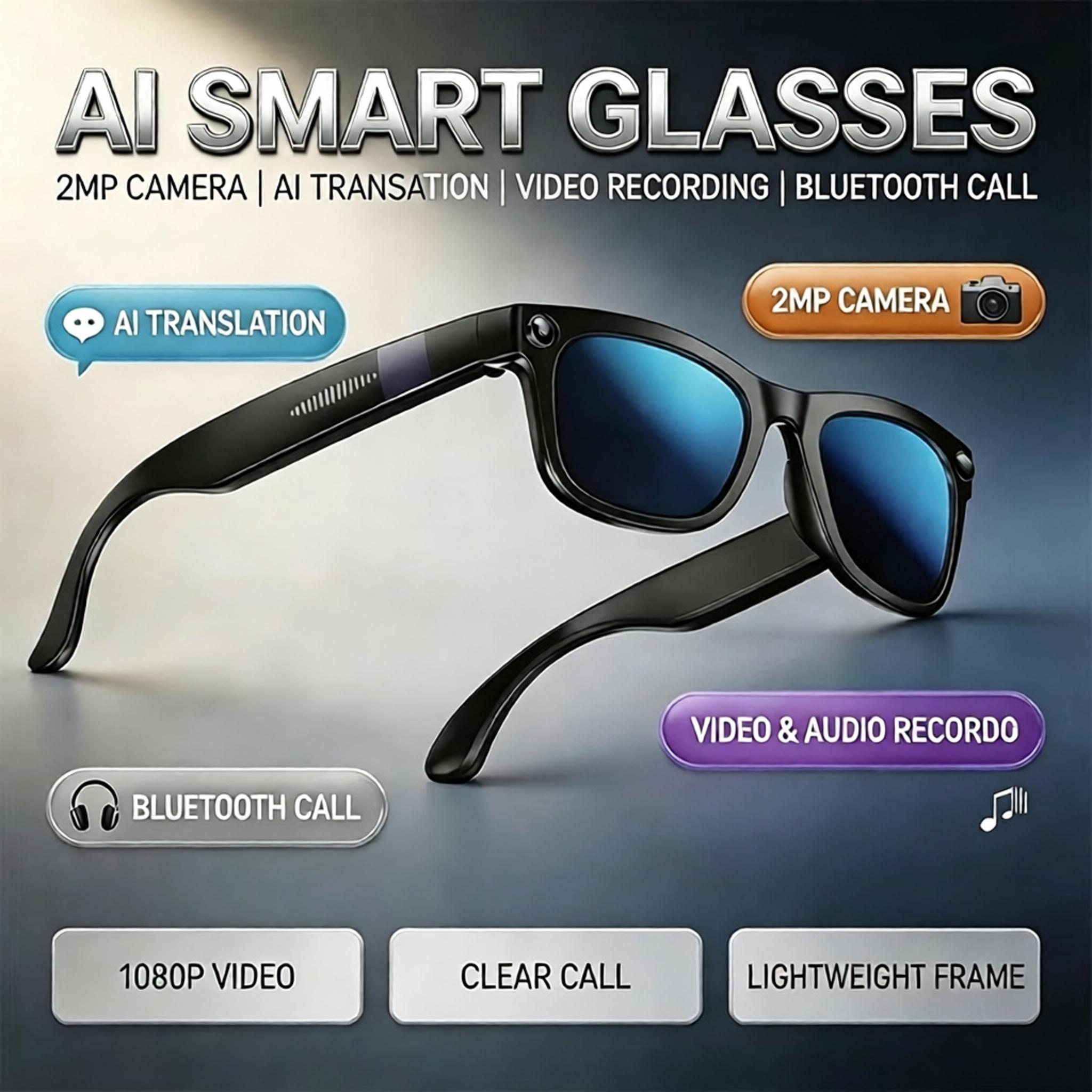 New AI Bluetooth Smart Glasses - Audio Music For Video review and price