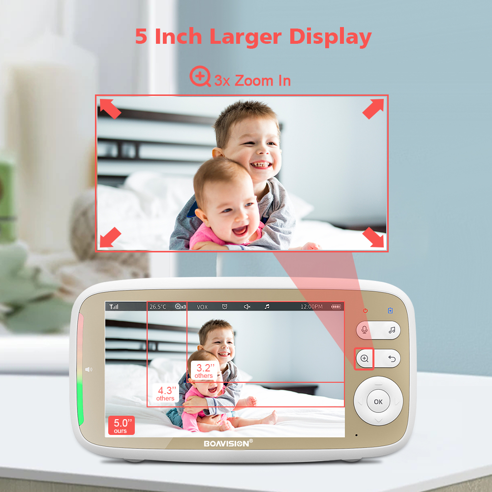 VB803 Baby Monitor 5 Inch 720P - Audio Music For Video review and price