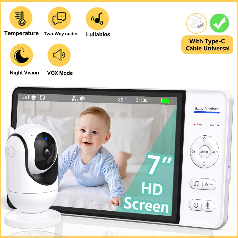 No WiFi 7 Inch Baby Monitor 2- - Audio Music For Video review and price