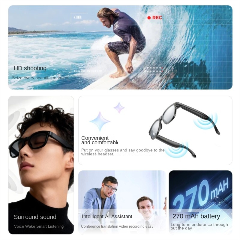AI Smart Glasses 800W Camera M - Audio Music For Video review and price