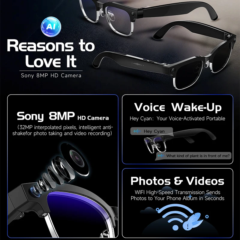 W630 Smart Glasses 800W HD Cam - Audio Music For Video review and price