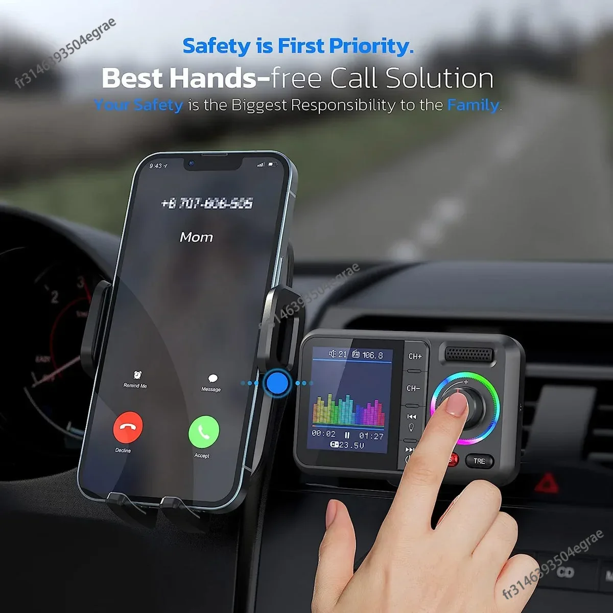 Wireless FM Transmitter with B - Audio Music Player review and price