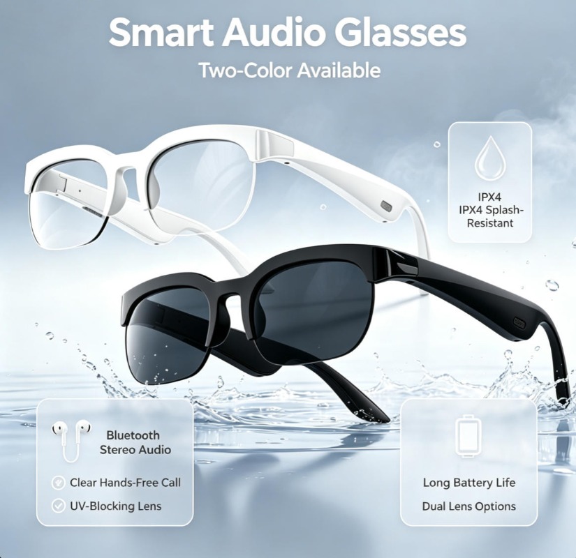 2 Colors Smart Audio Glasses B - Audio Music For Video review and price